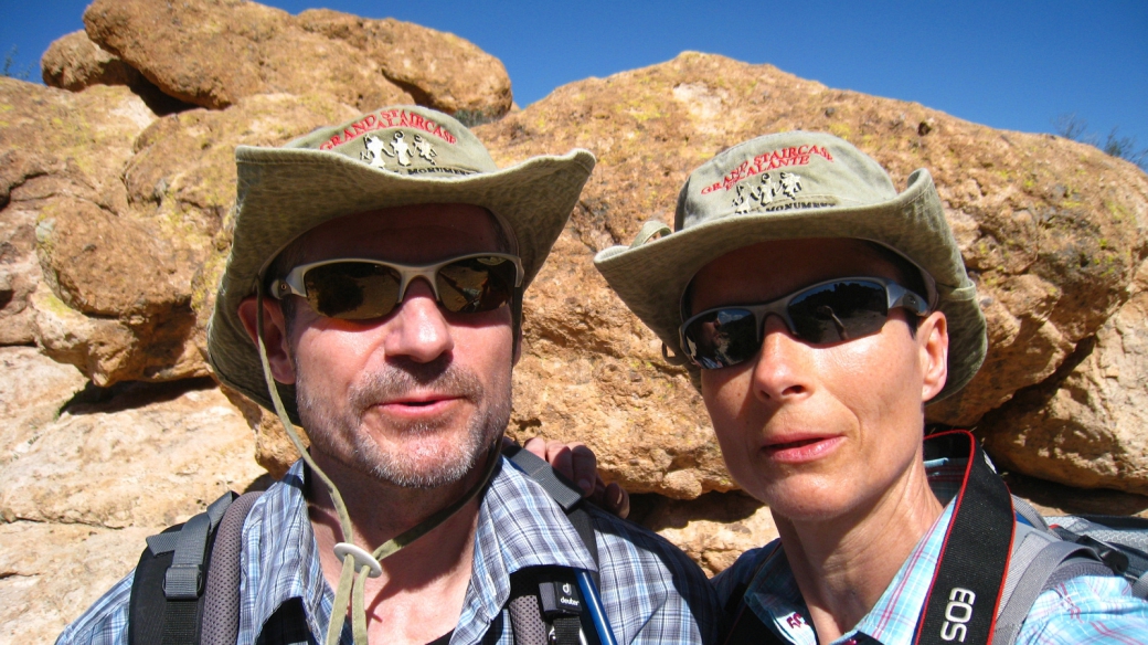 Stefano et Marie-Catherine sur le Peralta Trail, près de Phoenix, dans l'Arizona.