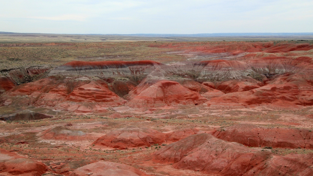 Vue sur Paintede Desert, du côté nord du parc de Petrified Forest National Park.