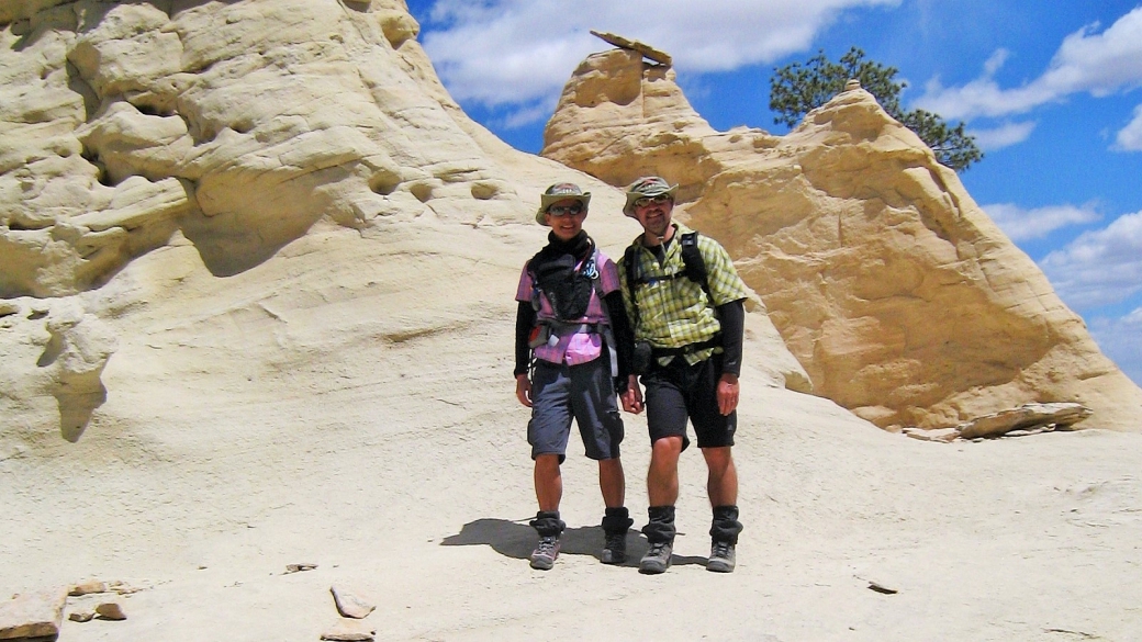 Stefano et Marie-Catherine à Ojito Wilderness, au New Mexique.