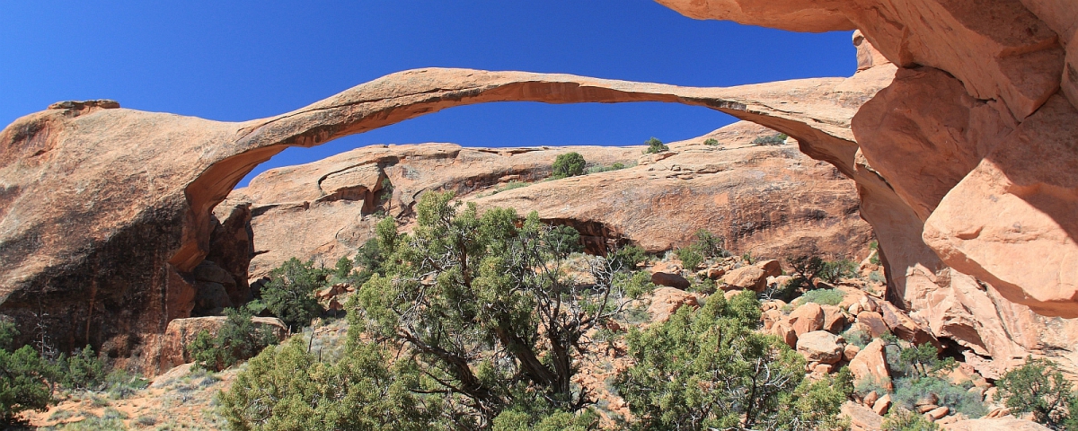 Landscape Arch, à Devil's Garden. À Arches National Park, Utah.