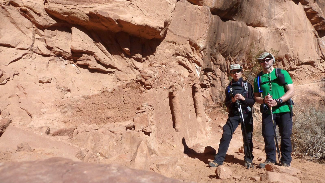 Stefano et Marie-Catherine à Junction Ruin, Grand Gulch