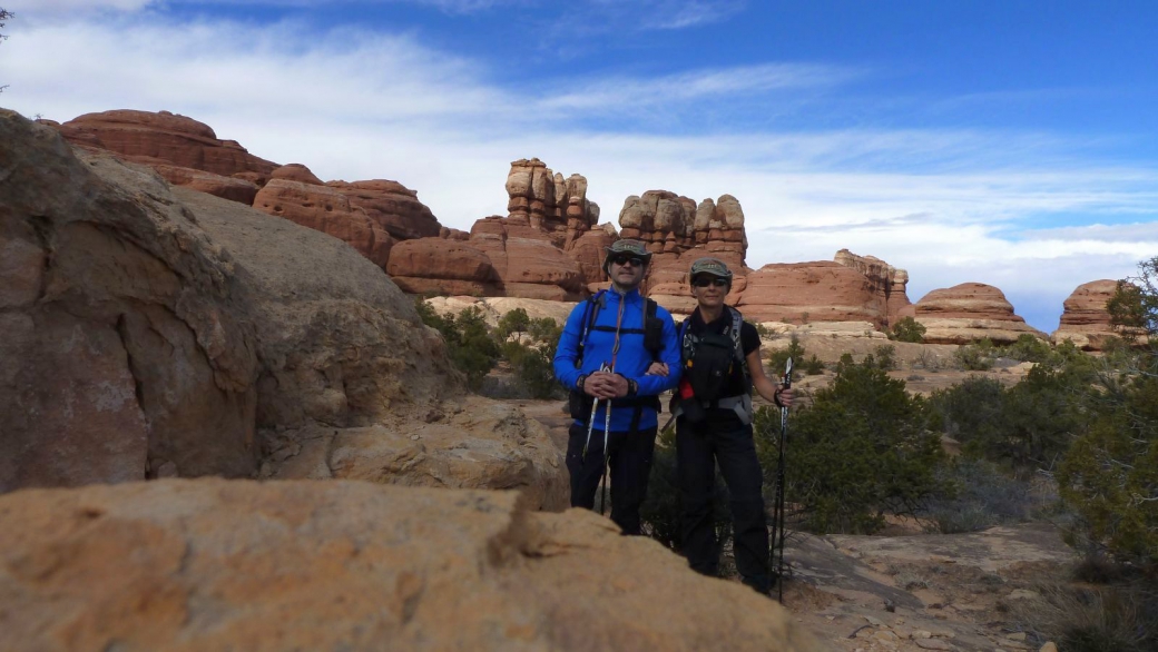 Stefano et Marie-Catherine à The Needles District - Canyonlands National Park