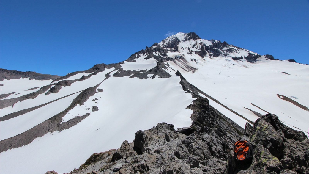 Vue sur le Glisan Glacier, depuis McNeil Point, au Mount Hood, Oregon.