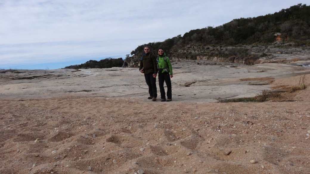 Autoportrait de Stefano et Marie-Catherine à Pedernales Falls.