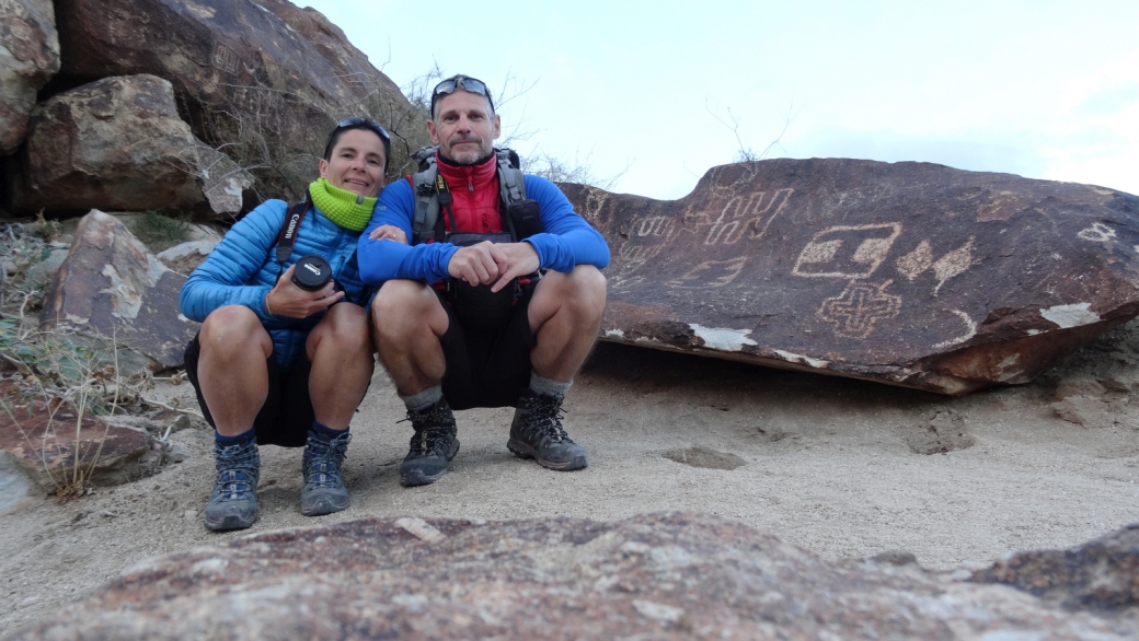 Stefano et Marie-Catherine, à Grapevine Canyon, près de Laughlin, au sud du Nevada.