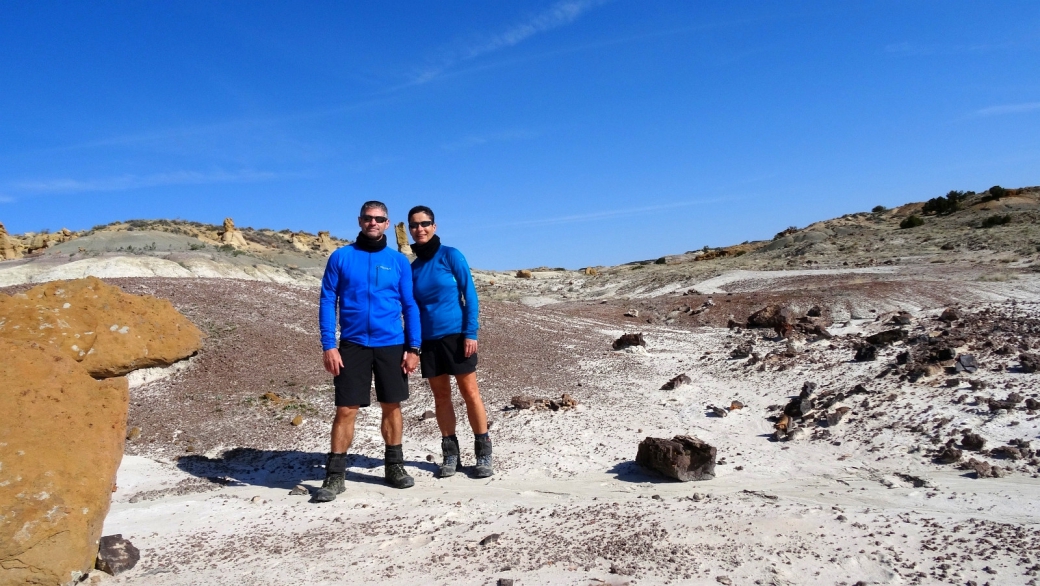 Stefano et Marie-Catherine à De-Na-Zin Wilderness en avril 2017. Près de Bloomfield, au Nouveau-Mexique.