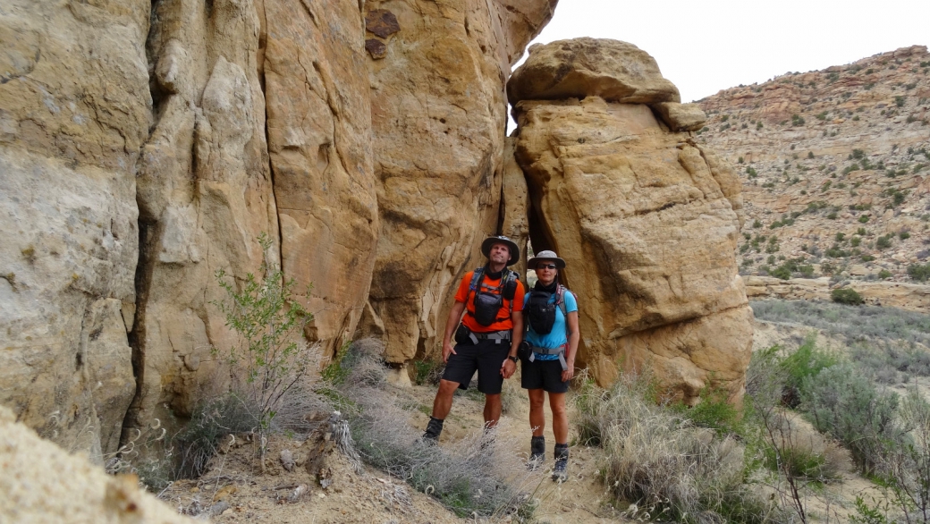 Stefano et Marie-Catherine à Crow Canyon, près de Farmington, Nouveau-Mexique.