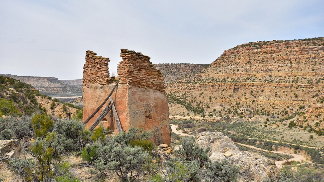 Vue sur le pueblito et Crow Canyon en contrebas.