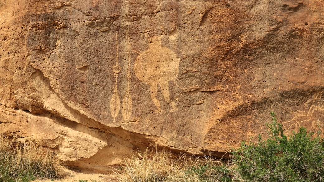 Superbe vue sur Big Warrior Panel, à Crow Canyon, près de Farmington, Nouveau-Mexique.