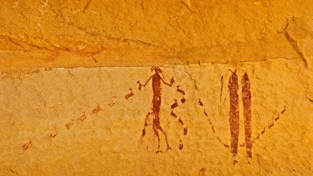 Détail des chèvres du Ascending Sheep Panel, situé sur le Molen Reef, dans l'Utah.