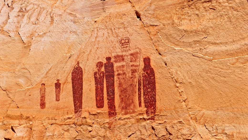 Le Holly Ghost Panel de la Great Gallery. À Horseshoe Canyon, près de Green River, dans l'Utah.