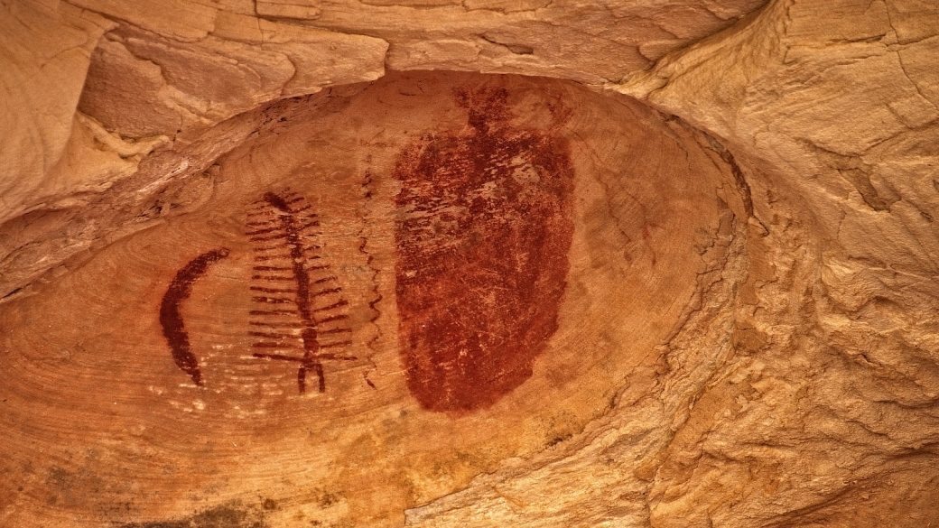 Le Centipede Panel du Seven Mile Canyon, près de Moab, dans l'Utah.