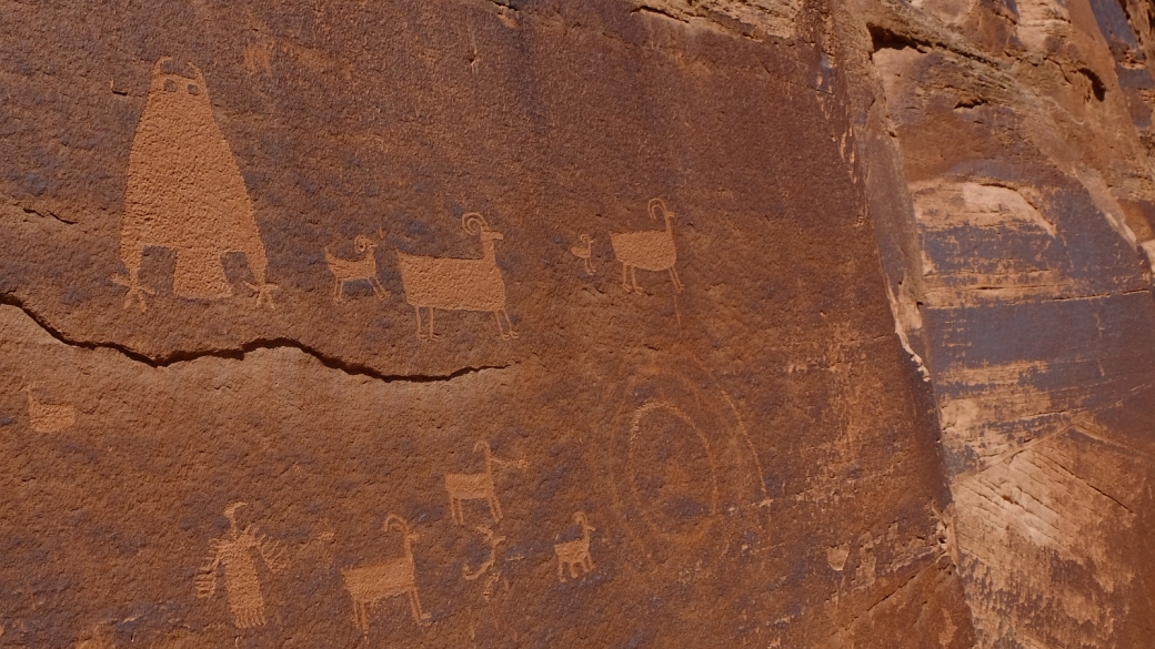 The Owl Panel, un panneau extraordinaire représentant un hibou, à Kane Creek Blvd, près de Moab.