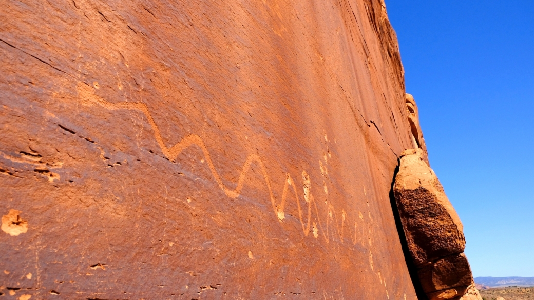 Joli serpent le long des Dump Panels, à Moab.