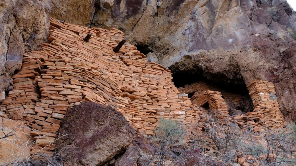 Vue rapprochée sur les ruines de Sycamore Canyon, près de Sedona, dans l'Arizona.