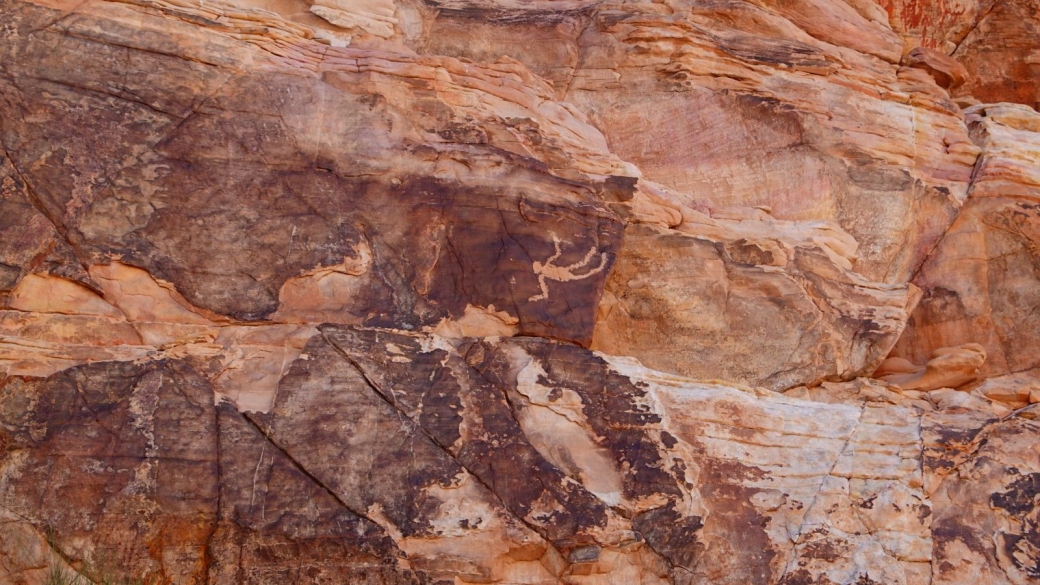 Le Falling Man Panel, situé à Gold Butte National Monument, dans le Nevada.