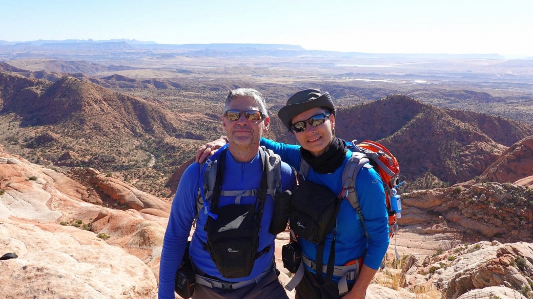 Stefano et Marie-Catherine à Yellow Top de Yant Flats, près de St. George, Utah.