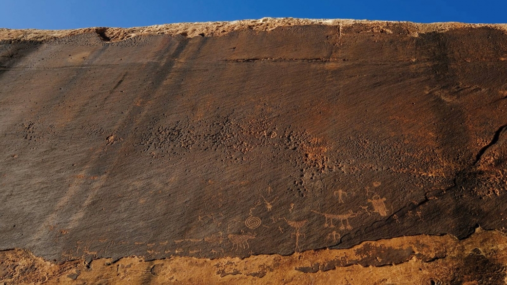 Belle vue sur le Hunt Panel, à Cedar Mesa, Utah.