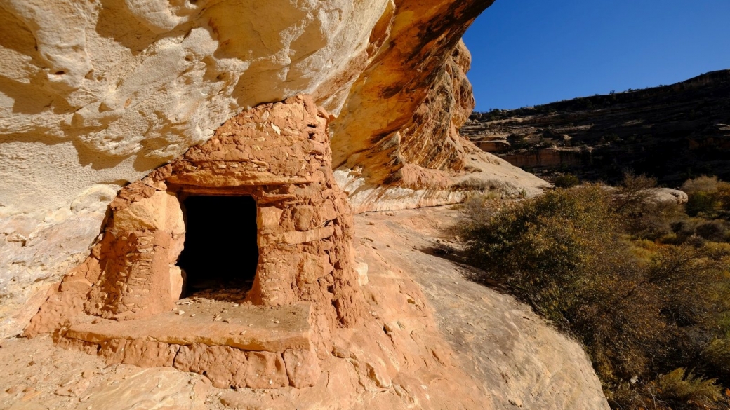 Un petit grenier du site de Fortress Ruin, au Grand Gulch.